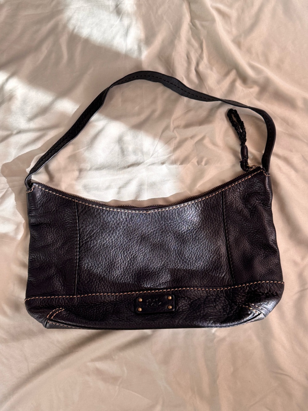 The Sak Black Pebbled Leather Shoulder
Bag Purse Bridget